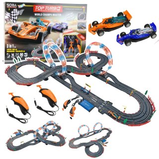 LEAN Toys Tor Wyścigowy 3w1 RC Podświetlane Pętle Samochody Kontrolery 560 cm