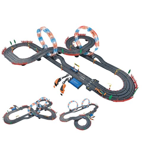 LEAN Toys Tor Wyścigowy 3w1 RC Podświetlane Pętle Samochody Kontrolery 560 cm