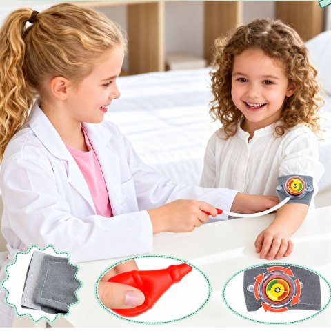 LEAN Toys Zestaw Lekarski Małego Doktora Walizka Akcesoria Światła Dźwięki 15 el.