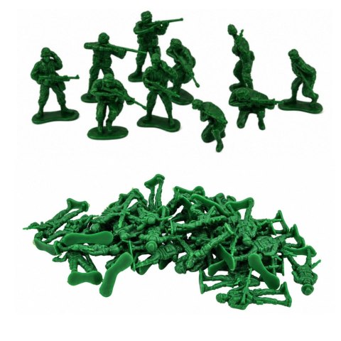 LEAN Toys Zestaw Militarny Żołnierzyki Figurki Pojazdy Wojskowe Mapa Akcesoria 121el.