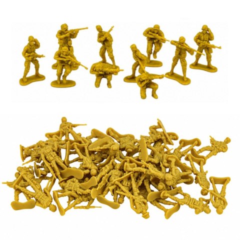 LEAN Toys Zestaw Militarny Żołnierzyki Figurki Pojazdy Wojskowe Mapa Akcesoria 72 el.