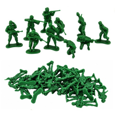 LEAN Toys Zestaw Militarny Żołnierzyki Figurki Pojazdy Wojskowe Mapa Akcesoria 72 el.