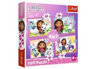Trefl Puzzle Puzzle - 4w1 (35, 48, 54, 70) - Przygody Gabi - Koci Domek Gabi - Trefl 34620