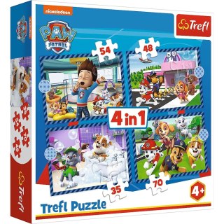 Trefl Puzzle Puzzle - 4w1 (​35, 48, 54, 70) - Psie sprawy - Psi Patrol - Trefl 34650