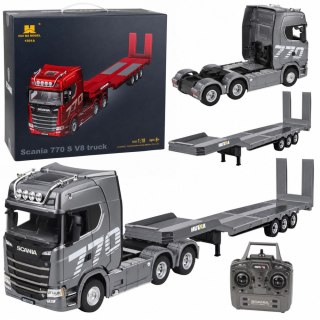 HUINA Ciężarówka Scania 770S Z Naczepą Zdalnie Sterowana RC Huina Srebrna 1:18