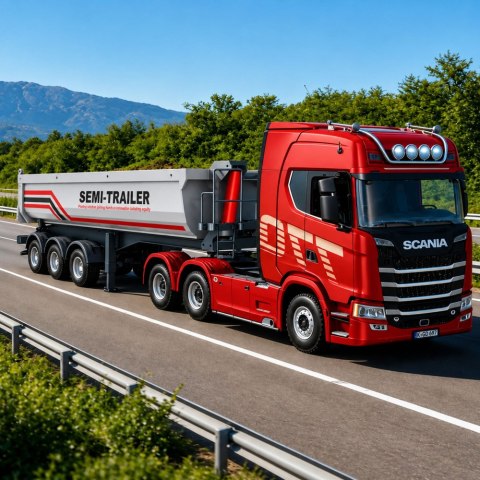 HUINA Naczepa Wywrotka Metalowa Zdalnie Sterowana RC Huina 1509 Srebrna 1:18