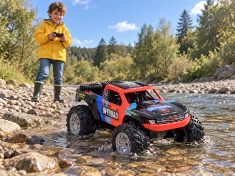 JOKOMISIADA Auto terenowe zdalnie sterowane 4x4 Amfibia jazda po wodzie i lądzie RC0778