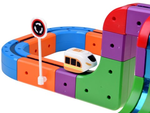 JOKOMISIADA KLOCKI MAGNETYCZNE Tor magnetyczny dla pociągów - 114ele kolejka DIY ZA6281