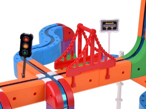 JOKOMISIADA KLOCKI MAGNETYCZNE Tor magnetyczny dla pociągów - 114ele kolejka DIY ZA6281