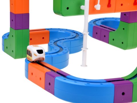JOKOMISIADA KLOCKI MAGNETYCZNE Tor magnetyczny dla pociągów - 114ele kolejka DIY ZA6281