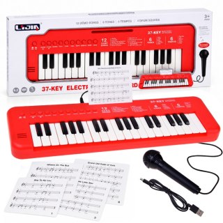 JOKOMISIADA Keyboard interaktywne organy dla dzieci 37-klawiszy + mikrofon IN0190
