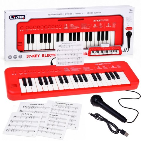 JOKOMISIADA Keyboard interaktywne organy dla dzieci 37-klawiszy + mikrofon IN0190