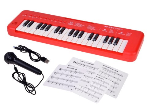 JOKOMISIADA Keyboard interaktywne organy dla dzieci 37-klawiszy + mikrofon IN0190