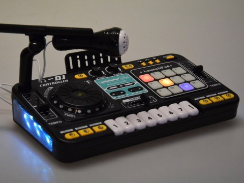 JOKOMISIADA Kontroler MIXER DJ Podświetlana konsola dla dzieci + mikrofon ZA6303
