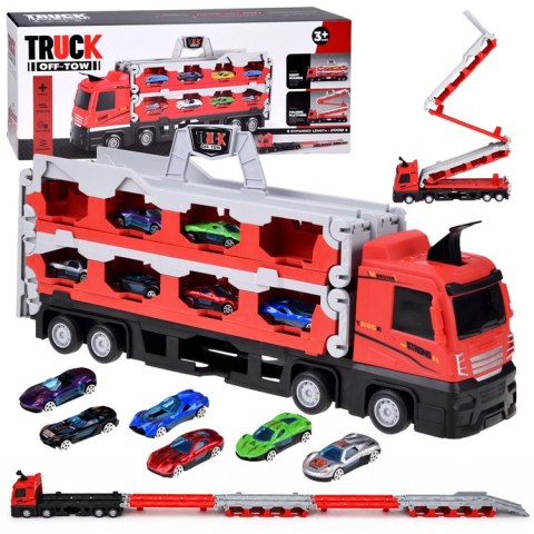 JOKOMISIADA Laweta transporter TIR rozkładany 200cm + 6 aut Dwupoziomowa budowa ZA6587