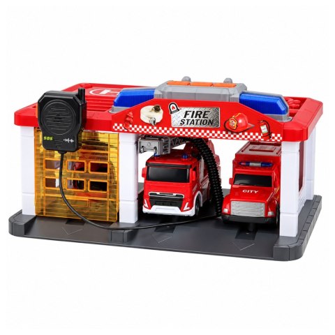 LEAN Toys Baza Garaż Straż Pożarna Helikopter Krótkofalówka Światła Dźwięki