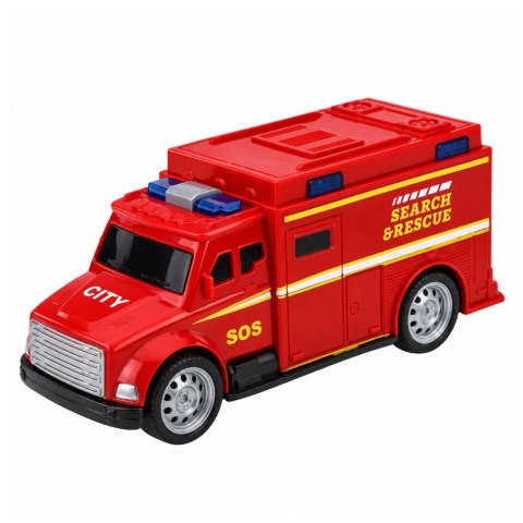 LEAN Toys Baza Garaż Straż Pożarna Helikopter Krótkofalówka Światła Dźwięki