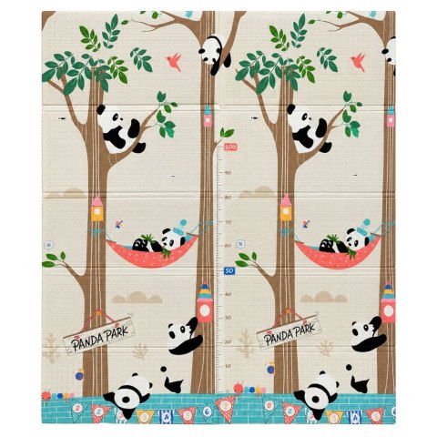 LEAN Toys Mata Edukacyjna Do Raczkowania Piankowa Składana Dwustronna Pandy 180x150cm