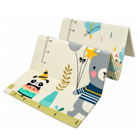 LEAN Toys Mata Edukacyjna Do Raczkowania Piankowa Składana Dwustronna Pandy 180x150cm