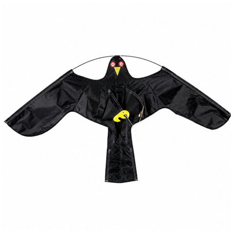 LEAN Toys Odstraszacz Ptaków Latawiec Drapieżnik Jastrząb Czarny 120 cm Maszt 4M