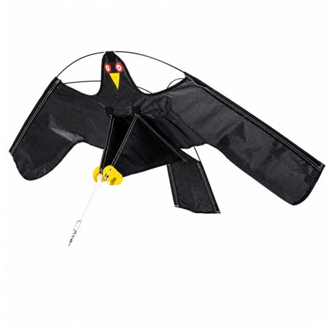 LEAN Toys Odstraszacz Ptaków Latawiec Drapieżnik Jastrząb Czarny 120 cm Maszt 4M