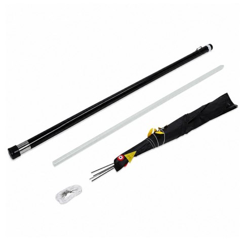 LEAN Toys Odstraszacz Ptaków Latawiec Drapieżnik Jastrząb Czarny 120 cm Maszt 4M