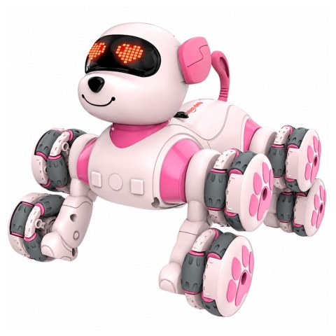 LEAN Toys Pies Robot Zdalnie Sterowany RC 8 Kół Drift 360° Akrobacje Różowy