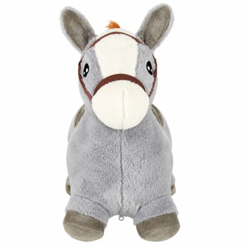 LEAN Toys Pluszowy Konik Skoczek Pompowany Dla Dzieci Do Skakania Szary 60cm