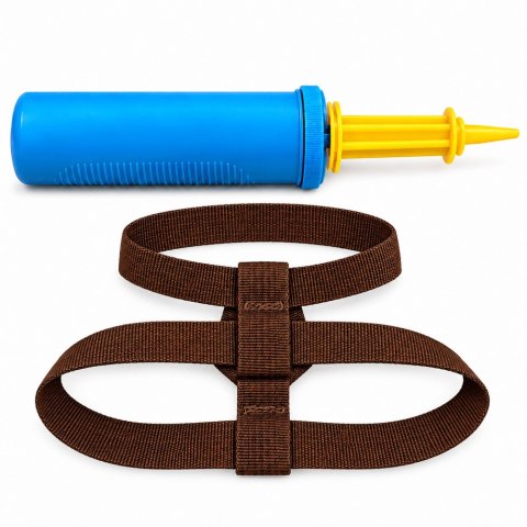 LEAN Toys Pluszowy Konik Skoczek Pompowany Dla Dzieci Do Skakania Szary 60cm