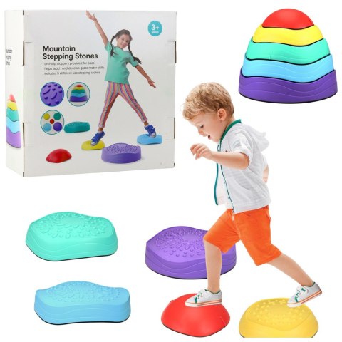 LEAN Toys Ścieżka Sensoryczna Kamienie Równoważne Dla Dzieci Kolorowe 5el