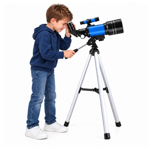 LEAN Toys Teleskop Astronomiczny Dla Dzieci Statyw Niebieski Powiększenie 150x