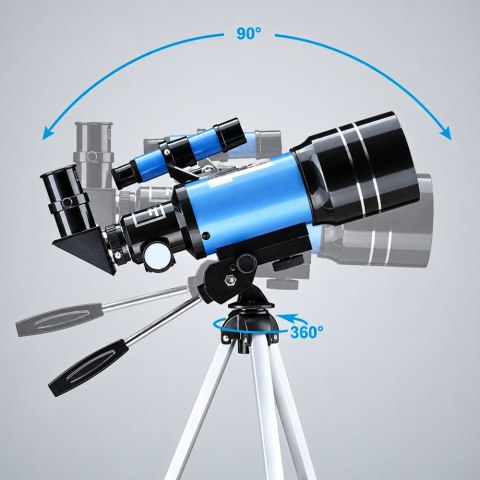 LEAN Toys Teleskop Astronomiczny Dla Dzieci Statyw Niebieski Powiększenie 150x