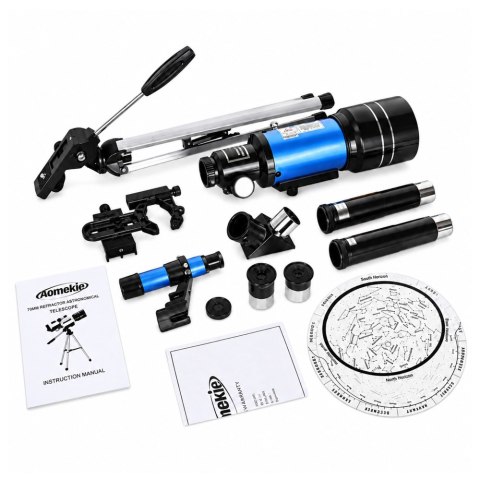 LEAN Toys Teleskop Astronomiczny Dla Dzieci Statyw Niebieski Powiększenie 150x