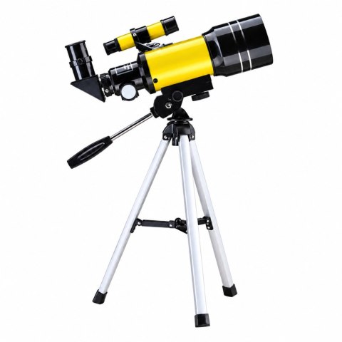 LEAN Toys Teleskop Astronomiczny Dla Dzieci Statyw Żółty Powiększenie 150x