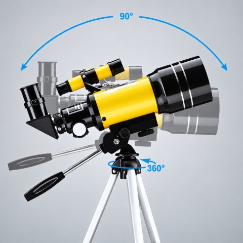 LEAN Toys Teleskop Astronomiczny Dla Dzieci Statyw Żółty Powiększenie 150x