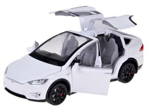 JOKOMISIADA Autko Tesla Model X RC 1:22 metalowy samochód na pilota LED dym RC0772