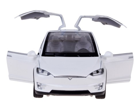 JOKOMISIADA Autko Tesla Model X RC 1:22 metalowy samochód na pilota LED dym RC0772