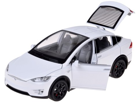 JOKOMISIADA Autko Tesla Model X RC 1:22 metalowy samochód na pilota LED dym RC0772