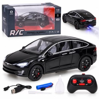 JOKOMISIADA Autko Tesla Model X RC 1:22 metalowy samochód na pilota LED dym RC0772