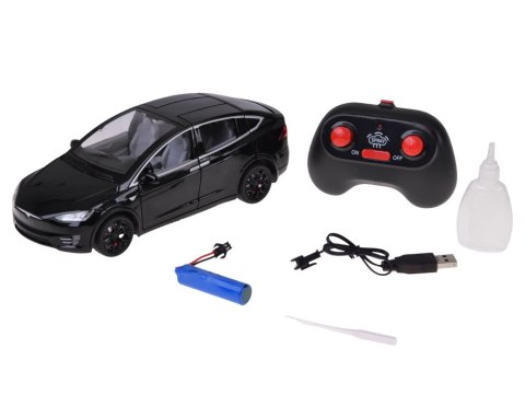 JOKOMISIADA Autko Tesla Model X RC 1:22 metalowy samochód na pilota LED dym RC0772