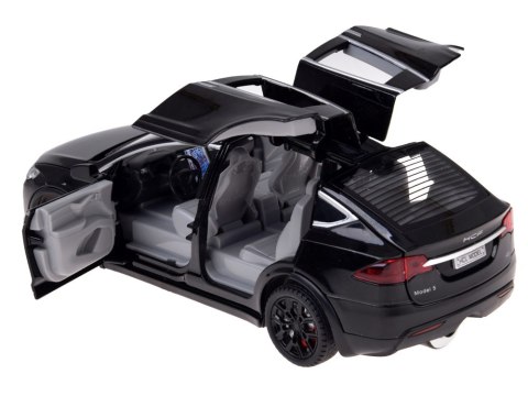 JOKOMISIADA Autko Tesla Model X RC 1:22 metalowy samochód na pilota LED dym RC0772