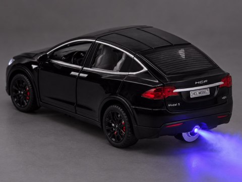 JOKOMISIADA Autko Tesla Model X RC 1:22 metalowy samochód na pilota LED dym RC0772