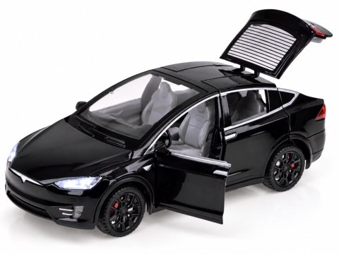 JOKOMISIADA Autko Tesla Model X RC 1:22 metalowy samochód na pilota LED dym RC0772