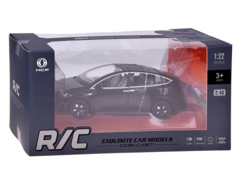 JOKOMISIADA Autko Tesla Model X RC 1:22 metalowy samochód na pilota LED dym RC0772