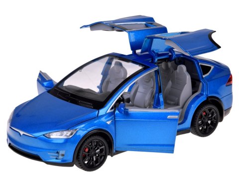 JOKOMISIADA Autko Tesla Model X RC 1:22 metalowy samochód na pilota LED dym RC0772