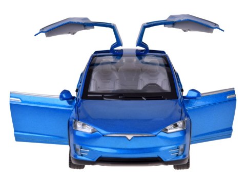 JOKOMISIADA Autko Tesla Model X RC 1:22 metalowy samochód na pilota LED dym RC0772