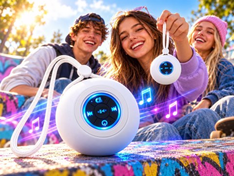 JOKOMISIADA Głośnik Bluetooth bezprzewodowy, wiszący, przenośny, podświetlany IN0195