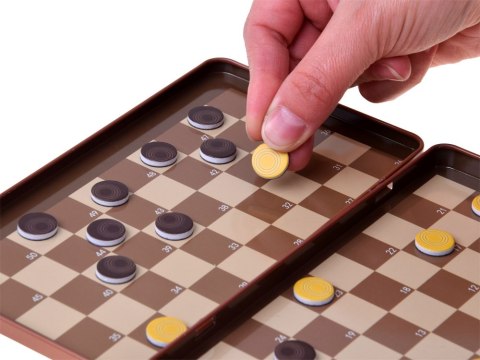 JOKOMISIADA Gra magnetyczna WARCABY - na magnes KIESZONKOWA - dla 2os.GR0838