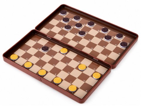 JOKOMISIADA Gra magnetyczna WARCABY - na magnes KIESZONKOWA - dla 2os.GR0838