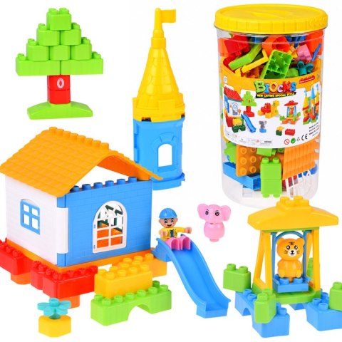 JOKOMISIADA Klocki DUŻE plastikowe 94ele w pojemniku z uchwytem + figurki ZA6429